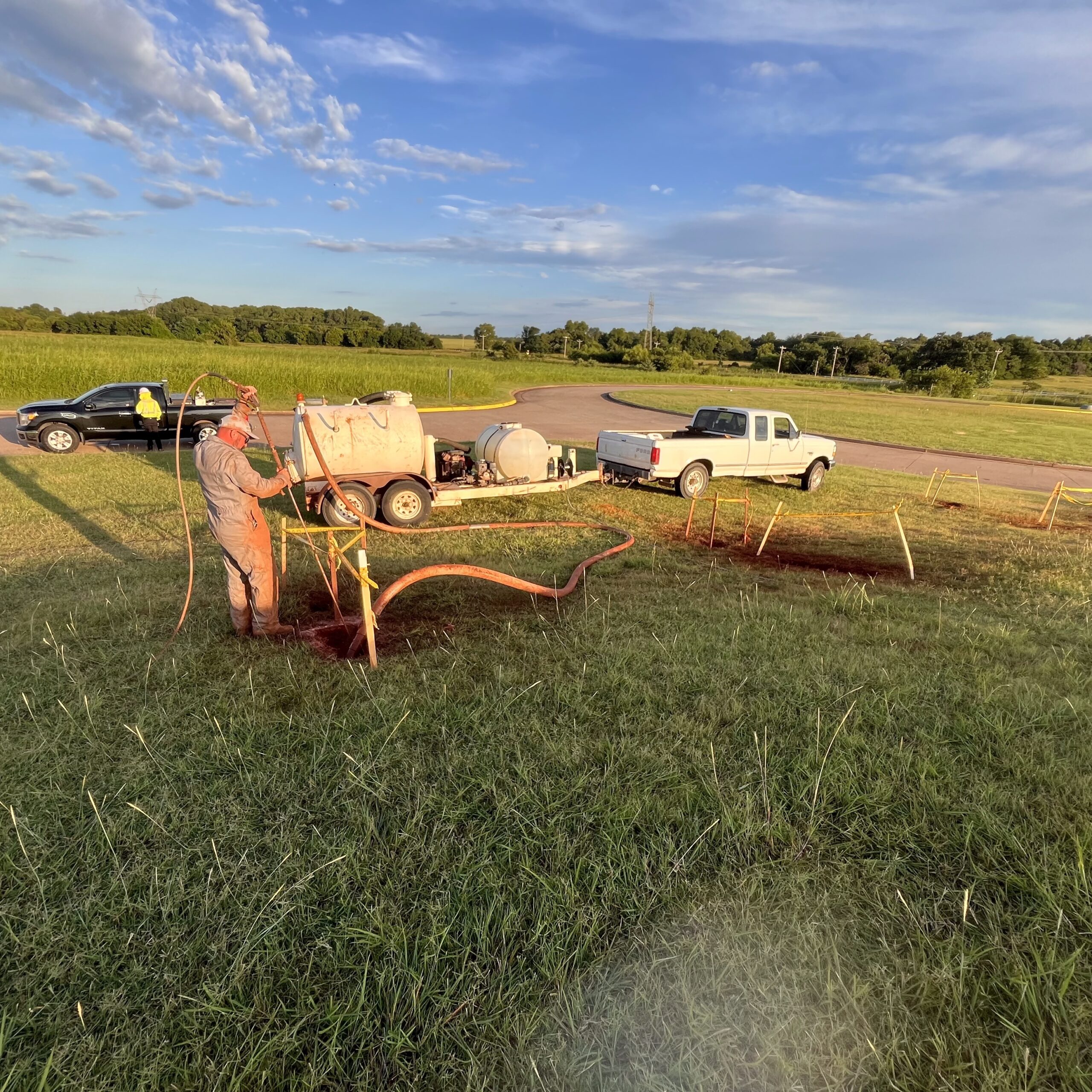 Neighborhood driveway utility bores in Oklahoma City
