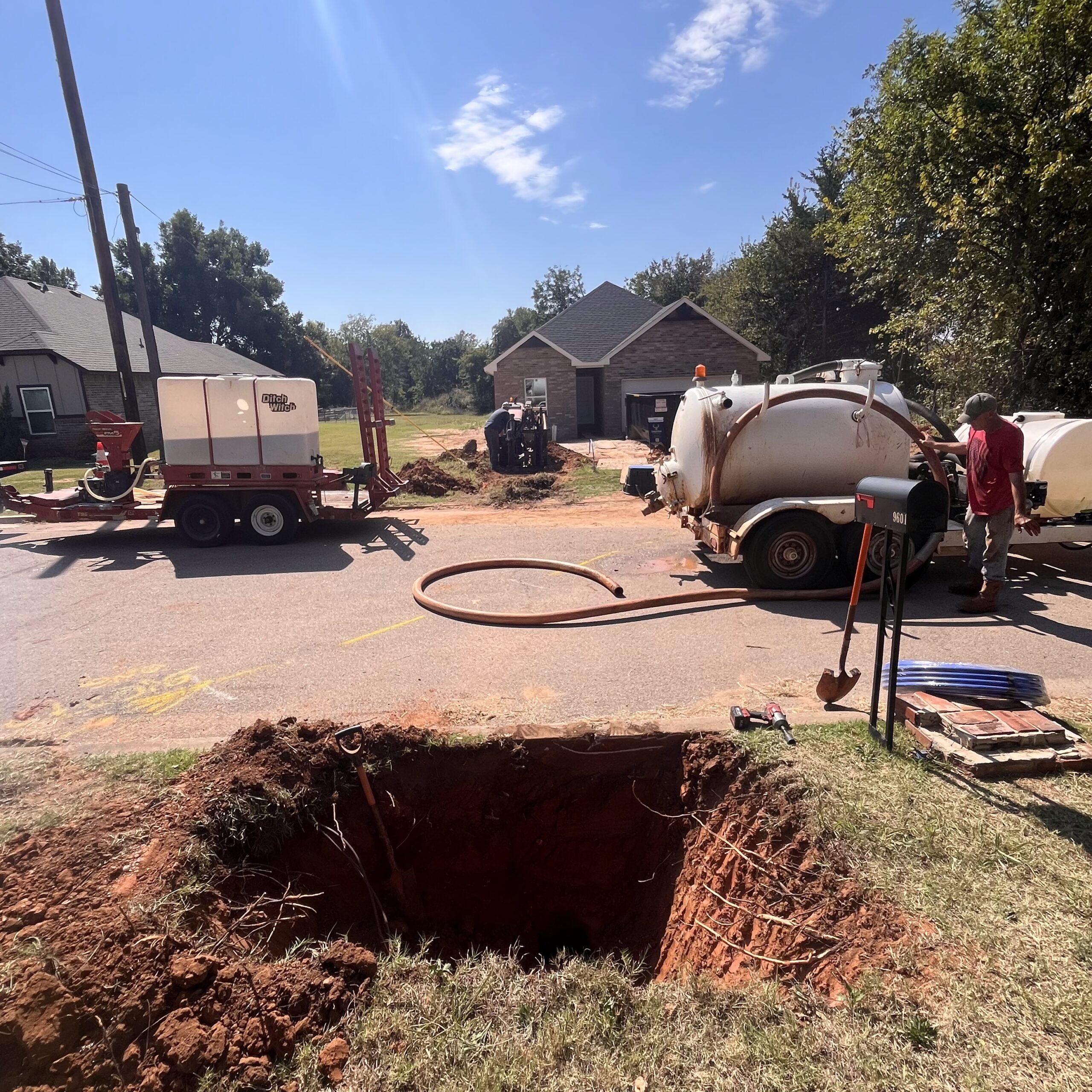 Directional drilling work along a commercial corridor in Oklahoma City